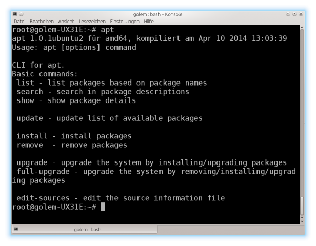 Apt 1.0 (Screenshot: Golem.de)